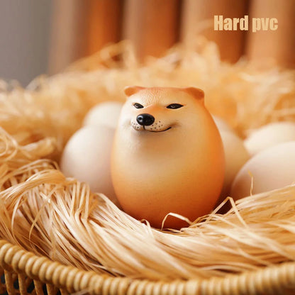 Shibako Dog Egg Creative Shiba Inu Realistic Egg Shape Desk Decor Dog & Egg Union Decorations For Home Offices Fun Gifts