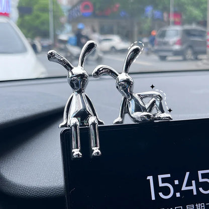 Cute Rabbit Cartoon Animal Ornaments Car Interior Decoration for Center Console Dashboard Fashion Auto Accessories