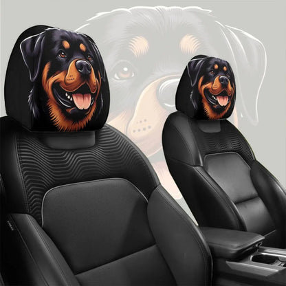 A two-piece set of loyal and cute tongue-sticking dog car headrest covers, suitable for long-distance driving or daily commuting