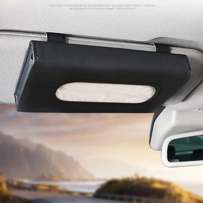 New PU Leather Tissue Box Auto Car Truck Sun Visor Hanging Holder Car Tissue Boxes Auto Interior Storage Decoration Accessories