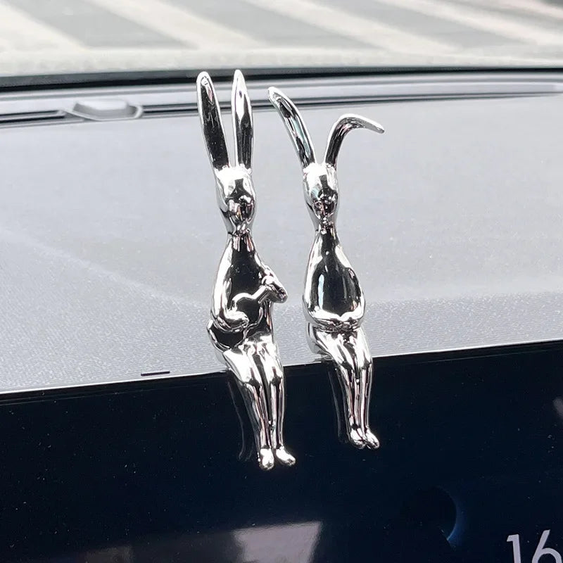 Cute Rabbit Cartoon Animal Ornaments Car Interior Decoration for Center Console Dashboard Fashion Auto Accessories