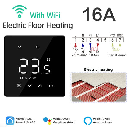 WiFi Thermostat for Electric Floor Heating Water/Gas Boiler Smart Tuya Programmable Temperature Controller Google Home Alexa