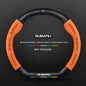 For Subaru Outback Brz Wrx Xv Ascent Forester Impreza Legacy Car Suede Carbon Fiber Leather Steering Wheel Cover Accessories