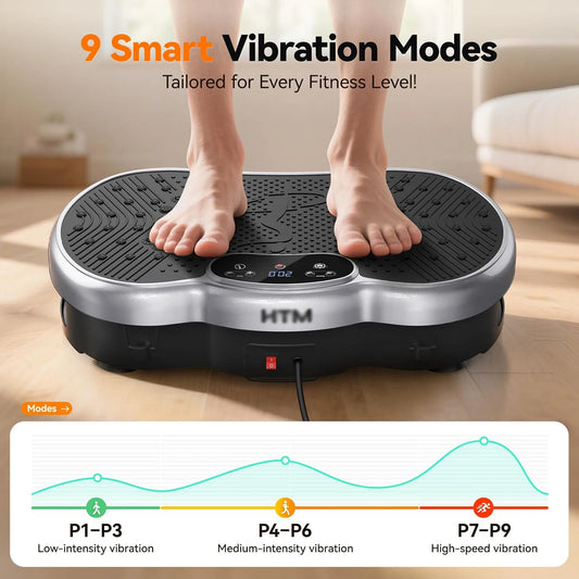 Calorie Tracking Vibration Plate Power Machine 120 Adjustable Speed Levels Whole Body Fitness Massager Home Gym Muscle Toning