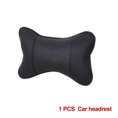 1pc PU Leather Car Neck Pillow Universal Headrest Pillow with Fiber Fill for Comfort Head Pain Relief in Vehicles