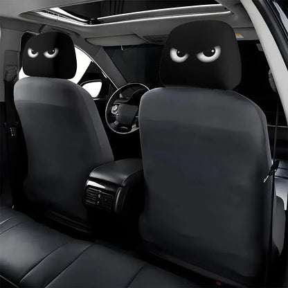Personalized, funny, and fun car interior universal head cover, black and white head cover, car headrest, seat head cover