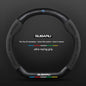 For Subaru Outback Brz Wrx Xv Ascent Forester Impreza Legacy Car Suede Carbon Fiber Leather Steering Wheel Cover Accessories