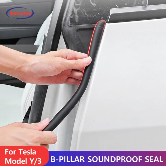 NovaAcc Noise Reduction Sealing Strip For Tesla Model Y 3 Front Rear Door Instrument Panel Trunk Waterproof Dustproof Rubber