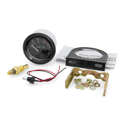 52MM Oil Pressure Gauge Water Temperature Oil Temp Voltmeter Fuel Level Meter with Bracket Pod Holder For 12V Universal Vehicle