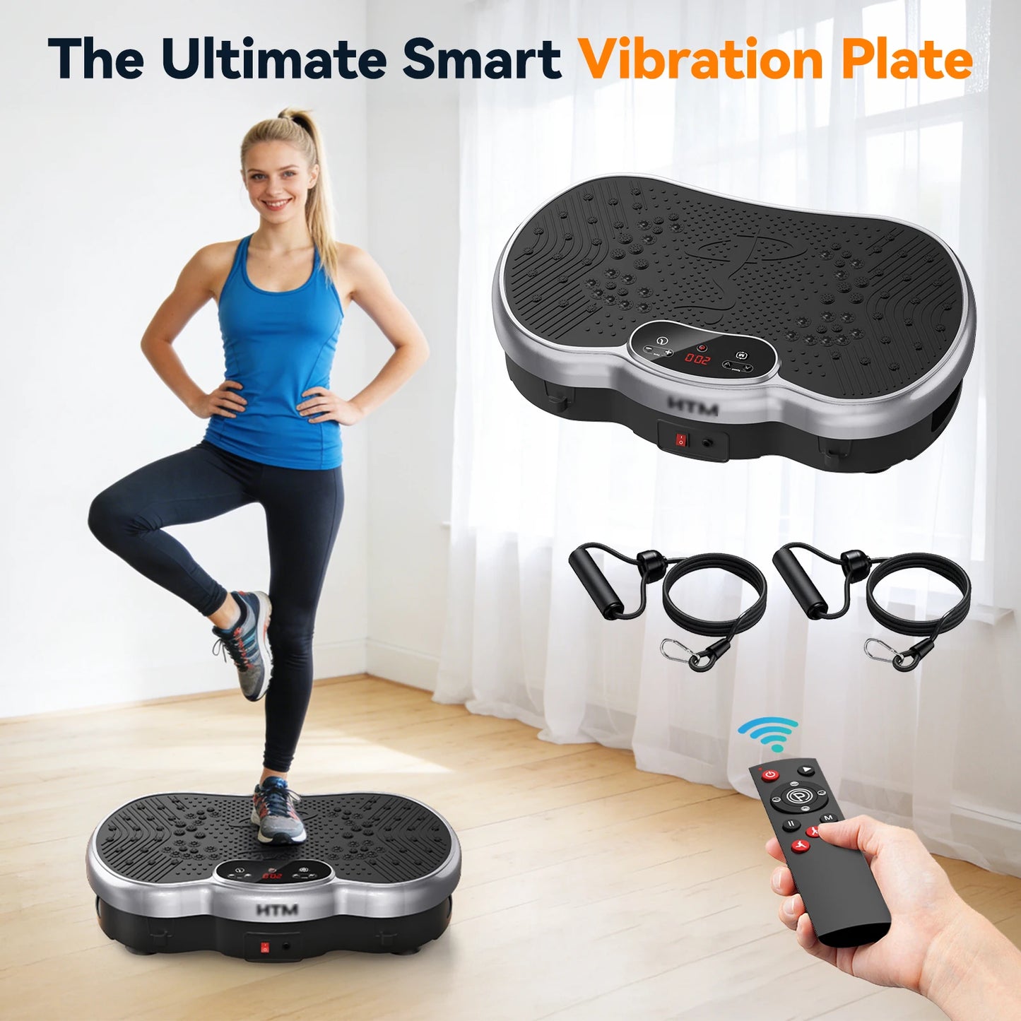 Calorie Tracking Vibration Plate Power Machine 120 Adjustable Speed Levels Whole Body Fitness Massager Home Gym Muscle Toning