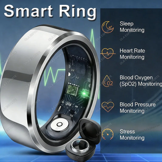 2026 Smart Ring Blood Pressure Heart Rate Sleep Monitoring Smartring IP68 & 5ATM Waterproof Multi-sport Mode Smartring Man Women