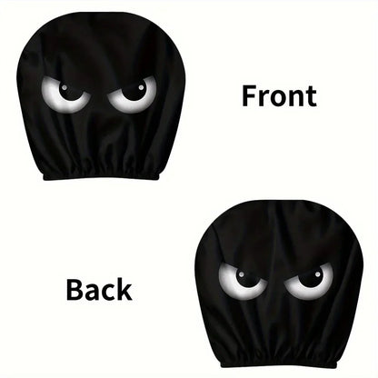 Personalized, funny, and fun car interior universal head cover, black and white head cover, car headrest, seat head cover