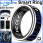 2026 Smart Ring Men Women LED Display Screen Heart Rate Blood Oxygen Monitor 5ATM Waterproof Multi Sports Mode Gifts For Android