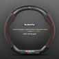 For Subaru Outback Brz Wrx Xv Ascent Forester Impreza Legacy Car Suede Carbon Fiber Leather Steering Wheel Cover Accessories