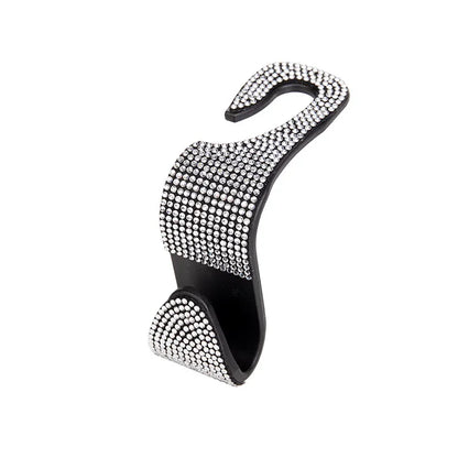 Rhinestone Car Seat Back Hook Bling Diamond Hanger Auto Back Universal Headrest Mount Storage Holder Car Interior Accessories