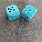 1 Fuzzy Plush Dice with Dots Retro Square Plush Hanging Mirror Fuzzy Dices Kid Toys for Pink Car Interior Ornament Decoration