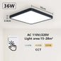 MARPOU Tuya Smart LED Ceiling Lamp Wood Grain App Voice Control Alexa/Google Remote Control Square Ceiling Lights Living Room