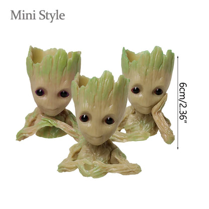 Home Garden Decoration Groot Flower Pot Baby Tree Man Miniature Model Anime Figure Ornament Home Supplies Crafts Kids Toys