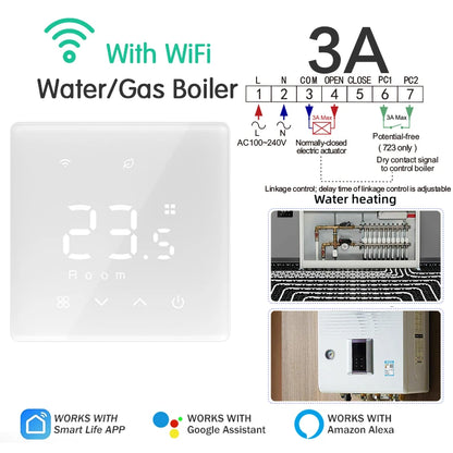 WiFi Thermostat for Electric Floor Heating Water/Gas Boiler Smart Tuya Programmable Temperature Controller Google Home Alexa