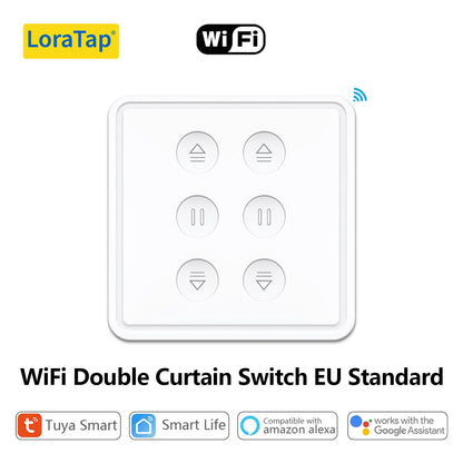 Tuya Smart Life EU WiFi Double Curtain Blind Switch for Roller Shutter Electric motor Google Home Alexa Echo Voice Control DIY