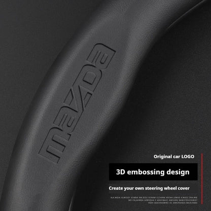 3D Embossing Leathe Car Steering Wheel Cover For Mazda 3 5 6 SKYACTIV Axela Atenza CX30 CX5 CX8 CX9 MX5 RX8 RX7 BT50 Accessories