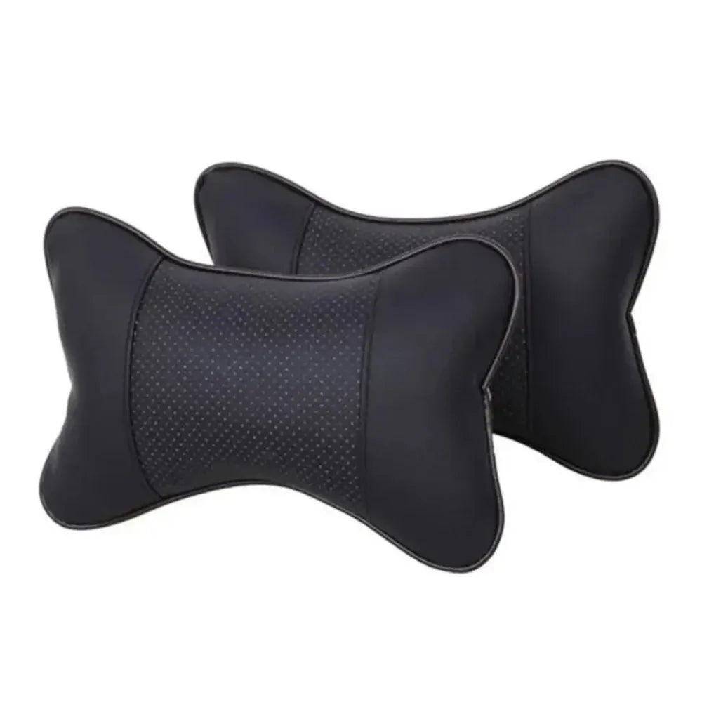1pc PU Leather Car Neck Pillow Universal Headrest Pillow with Fiber Fill for Comfort Head Pain Relief in Vehicles