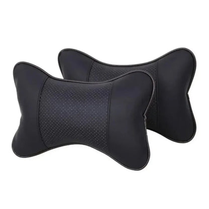 1pc PU Leather Car Neck Pillow Universal Headrest Pillow with Fiber Fill for Comfort Head Pain Relief in Vehicles