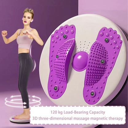 Purple Waist Twister Disc with LCD Counter, 360° Rotation Fitness Board for Weight Loss & Core Exercise