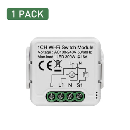 GIRIER Wifi Smart Switch Module Smart Life App Remote Control DIY Smart Light Switches 16A Works with Alice Google Home Alexa