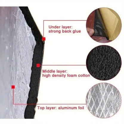 10mm Car Soundproofing Heat Insulation Cotton Roll Heatproof Soundproof Noise Reduction for RV Foam Floor Roof Pipe Insulation