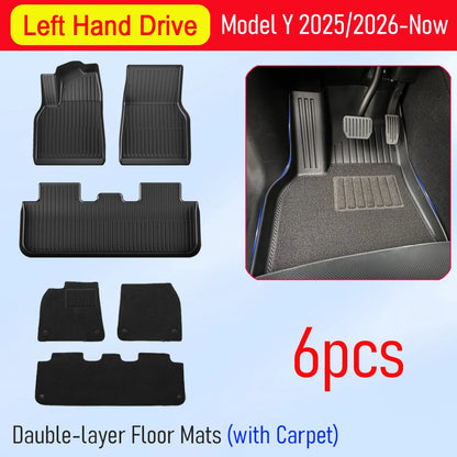 for Tesla Model Y Juniper 2025 2026 Car Floor Mats Cargo Liner Trunk Mats Backrest Kick Pads Protection Car Interior Accessories
