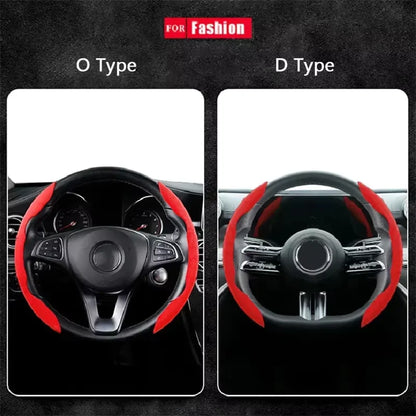 2026 Suede Universal 38CM Car Steering Wheel Booster Cover Non-Slip Auto Interior Steer Protector Decoration Accessories-Brown