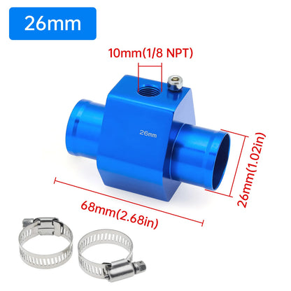 2026 Car Water Temp Gauge Radiator Temperature Water Temp Joint Pipe Sensor 40mm 38mm 36mm 34mm 32mm 30mm 28mm Hose Adapter