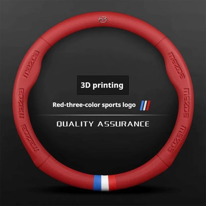 3D Embossing Leathe Car Steering Wheel Cover For Mazda 3 5 6 SKYACTIV Axela Atenza CX30 CX5 CX8 CX9 MX5 RX8 RX7 BT50 Accessories