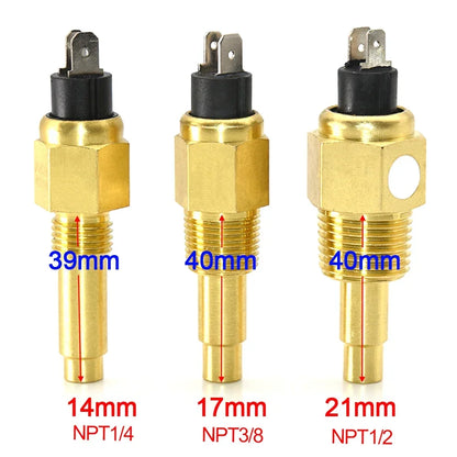 14MM 16MM 17MM 21MM Water Temperature Sensor 1/4NPT 3/8NPT 1/2NPT Vdo Temperature Sensor Vdo Meter for Car Auto Truck Boat