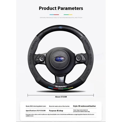 For Subaru Outback Brz Wrx Xv Ascent Forester Impreza Legacy Car Suede Carbon Fiber Leather Steering Wheel Cover Accessories