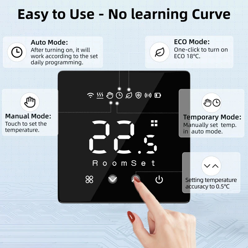 WiFi Thermostat for Electric Floor Heating Water/Gas Boiler Smart Tuya Programmable Temperature Controller Google Home Alexa
