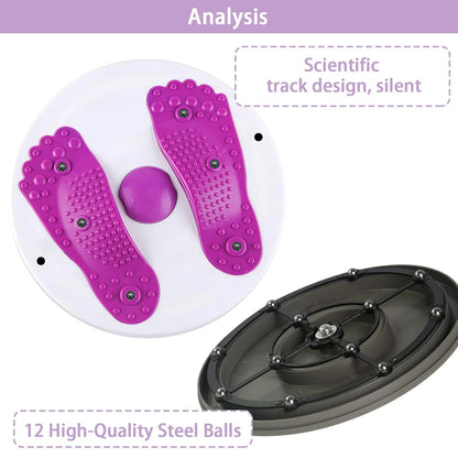 Purple Waist Twister Disc with LCD Counter, 360° Rotation Fitness Board for Weight Loss & Core Exercise