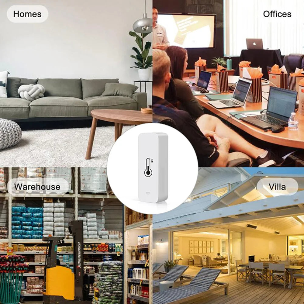 Tuya Zigbee/WiFi Temperature And Humidity Sensor Indoor Smart Home Smart Life Work With Alexa Google Assistant voice control