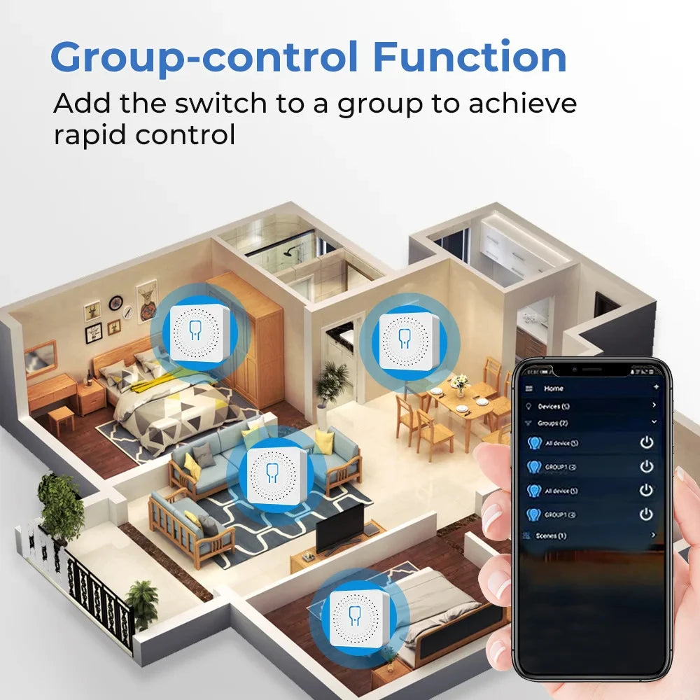 Smart WiFi/Zigbee 3.0 Mini Smart Switch For Tuya 16A/20A 2-Way Control Breaker Timer Relay Module APP Control Alexa Google Home
