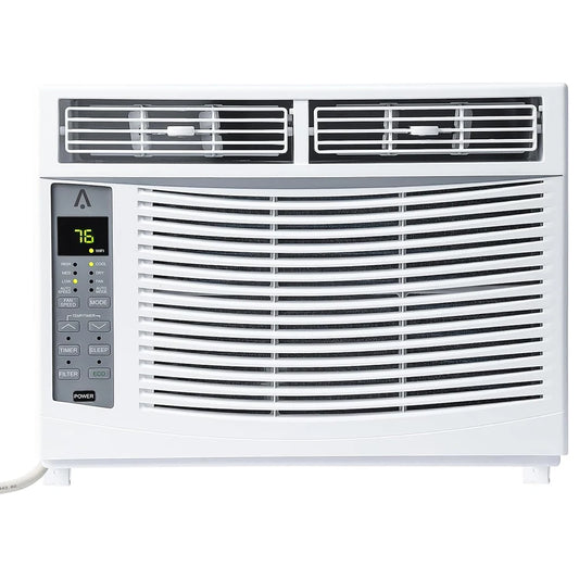 6000 BTU Smart Window Air Conditioner with WiFi - Cools Rooms to 250 Sq Ft, Remote & App Control for Bedroom Office