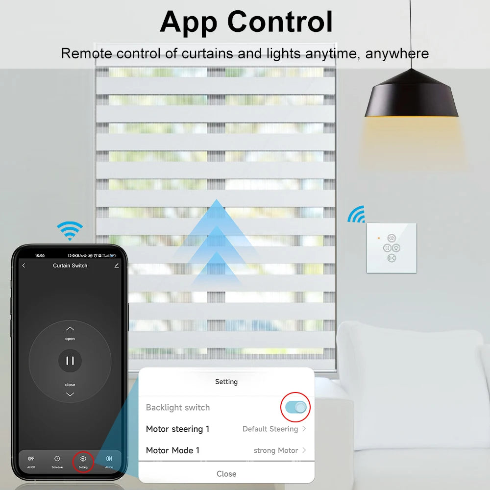 LoraTap Tuya Smart Life WiFi Roller Shutter Curtain Light Switch for Electric Motorized Blinds Work for Alexa Google Home Voice