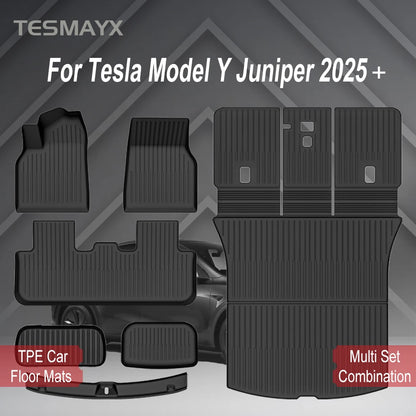 for Tesla Model Y Juniper 2025 2026 Car Floor Mats Cargo Liner Trunk Mats Backrest Kick Pads Protection Car Interior Accessories