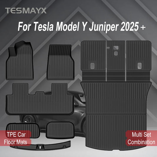 for Tesla Model Y Juniper 2025 2026 Car Floor Mats Cargo Liner Trunk Mats Backrest Kick Pads Protection Car Interior Accessories