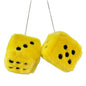 Fuzzy Plush Dice for Car Mirror Pair of Retro Pink Dice with White Dots for Car Interior Hanging Ornament Decoration