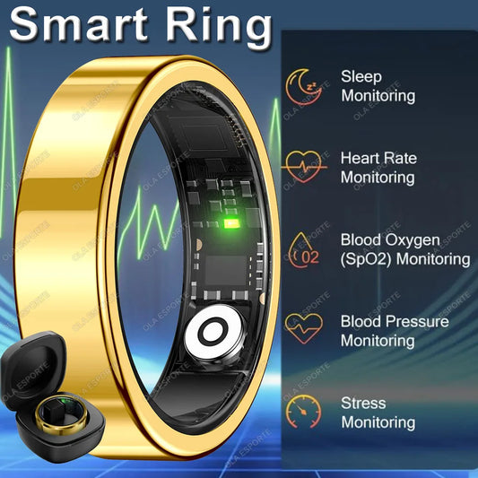 2026 Smart Ring Blood Pressure Heart Rate Sleep Monitoring Smartring IP68 & 5ATM Waterproof Multi-sport Mode Smartring Man Women