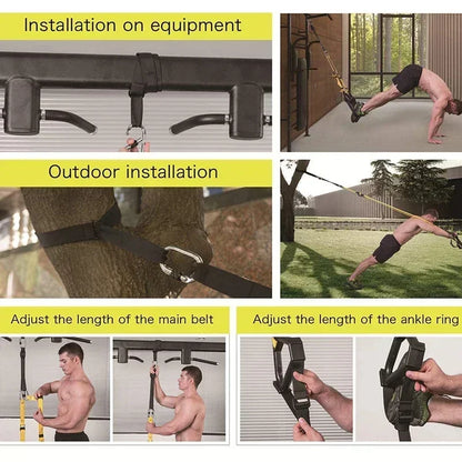 P3-2 & P3-3 Trx Adjustable Suspension Training Belt - Multi-Purpose Resistance Band for Yoga, Fitness & Strength Workouts