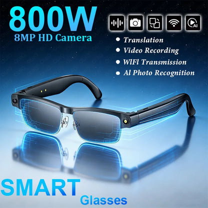 2026 AI Smart Glasses 800W HD Camera Video Recording WIFI Transmission Music AI Object Recognition 270mAh BT Call Smart Glasses