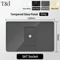 118 Series 118*75mm Tempered Glass US Thai Wall Socket Dual USB Type-C Ports Light Switch Smart Home Appliance 110V Home Office