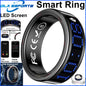 2026 Smart Ring Men Women LED Display Screen Heart Rate Blood Oxygen Monitor 5ATM Waterproof Multi Sports Mode Gifts For Android